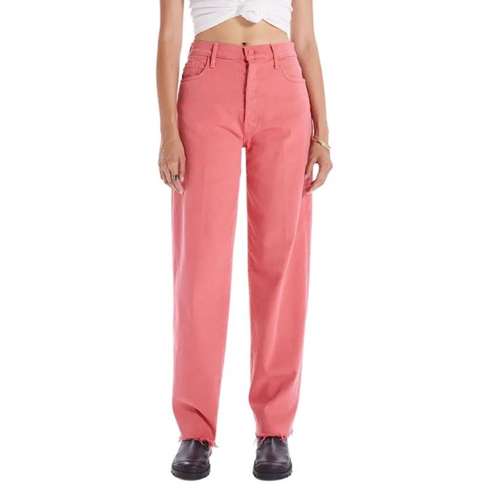 Mother Curbside Fray Jeans in Rose of Sharon